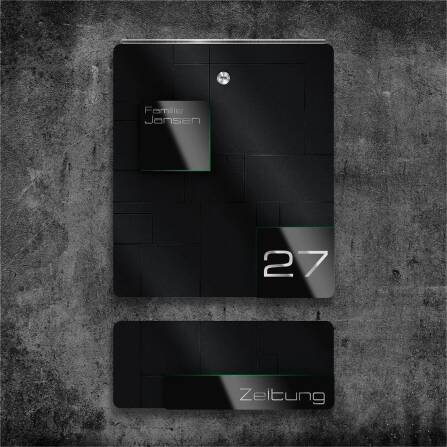 Metzler Boîte aux Lettres Noir Acier Inoxydable Gravure optionnelle | 02