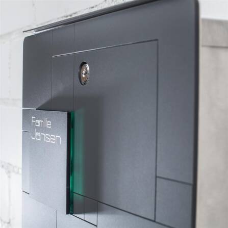 Metzler cassetta postale da terra antracite acciaio inossidabile incisione opzionale | 02