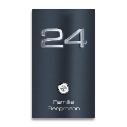 Metzler Türklingel Aufputz Anthrazit Gravur...