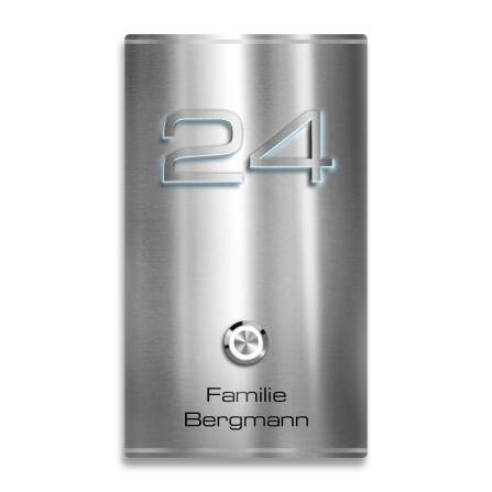 Metzler Türklingel Aufputz Edelstahl Gravur...