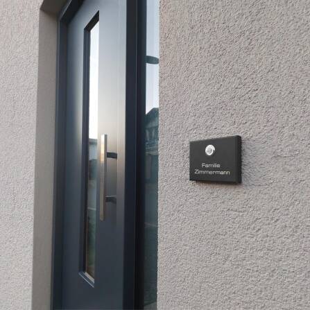 Metzler Sonnette sans fil saillie - Gravure optionnelle | RAL 9005 | Vitus