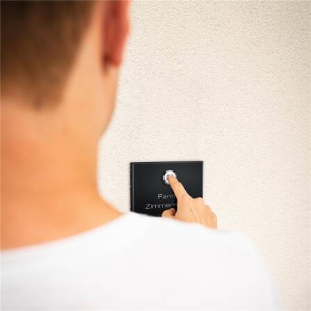 Metzler Sonnette sans fil saillie - Gravure optionnelle | RAL 9005 | Vitus