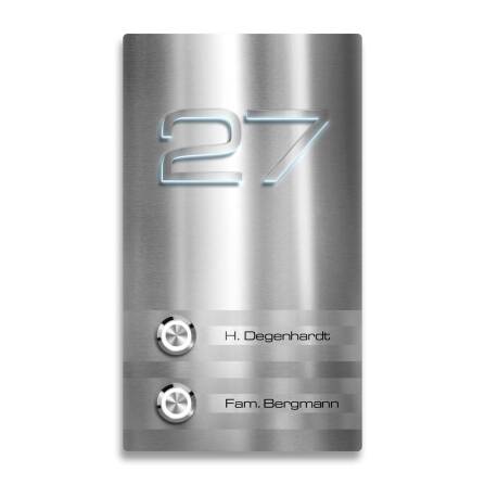 Metzler Türklingel Edelstahl Mehrfamilienhaus Gravur...