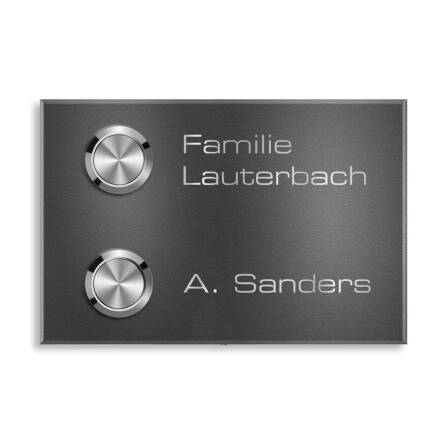 Metzler Funkklingel für Zweifamilienhaus - Gravur |...