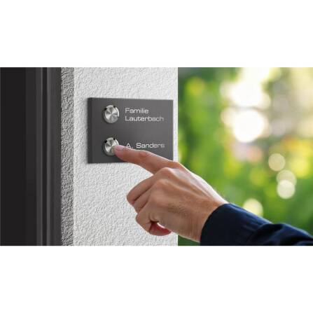 Metzler campanello wireless per casa bifamiliare - Incisione | DB 703 Ferro micaceo | Vitus M2