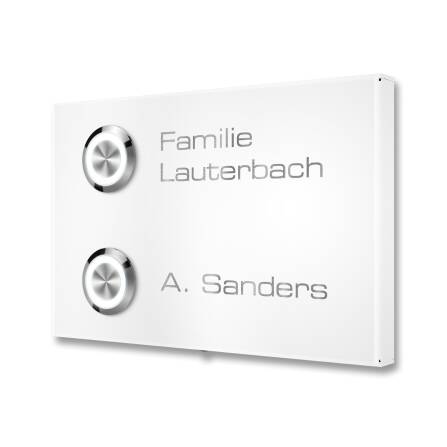 Metzler Sonnette saillie blanc immeuble collectif deux parties Gravure optinnelle | Blanc | Vitus M2