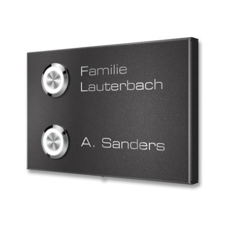 Metzler Sonnette saillie immeuble collectif deux parties Gravure optionnelle | DB 703 Mica de fer | Vitus M2