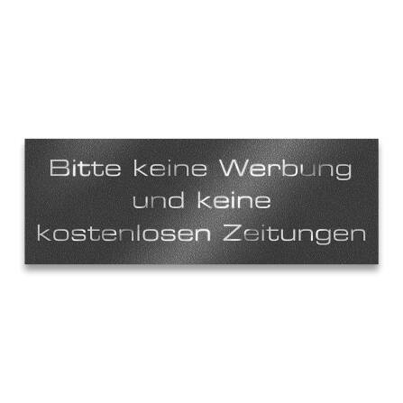 Briefkastenschild - Bitte keine Werbung - aus Edelstahl