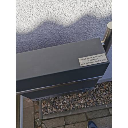 Briefkastenschild - Bitte keine Werbung - aus Edelstahl