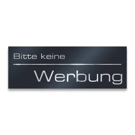 Briefkastenschild - Bitte keine Werbung - aus Edelstahl