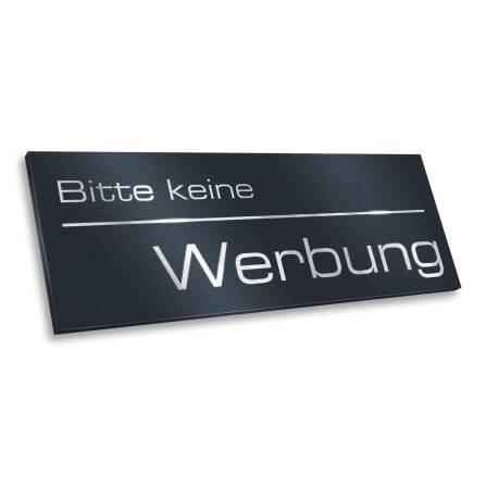 Briefkastenschild - Bitte keine Werbung - aus Edelstahl