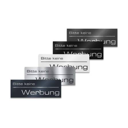 Metzler Briefkastenschild "Bitte keine Werbung" Edelstahl V2A gebürstet