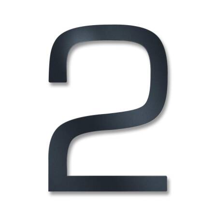 Metzler Hausnummer | Edelstahl | Modern | Anthrazitgrau | Höhe 20 cm