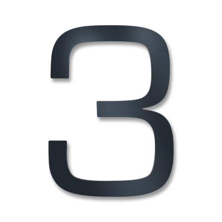 Metzler Hausnummer | Edelstahl | Modern | Anthrazitgrau | Höhe 20 cm