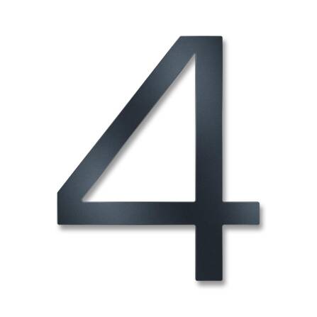 Metzler Hausnummer | Edelstahl | Modern | Anthrazitgrau | Höhe 20 cm