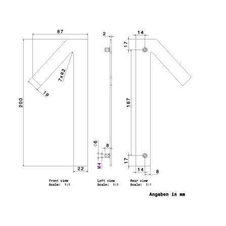 Metzler Hausnummer | Edelstahl | Modern | Anthrazitgrau | Höhe 20 cm | 1