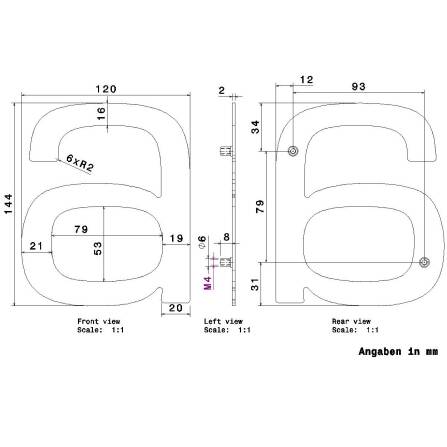 Metzler Hausnummer | Edelstahl | Modern | Anthrazitgrau | Höhe 14,4 cm | a