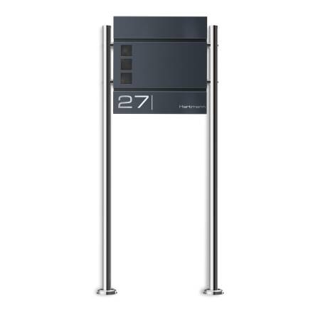 Metzler Standbriefkasten Anthrazit hochwertiger Stahl | Cube
