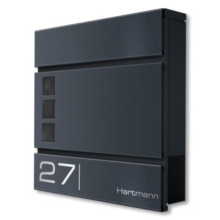 Metzler Standbriefkasten Anthrazit hochwertiger Stahl | Cube