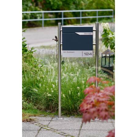 Metzler Standbriefkasten Anthrazit RAL 7016 hochwertiger Stahl | Siebert