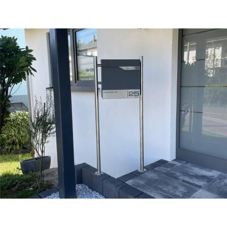 Metzler Standbriefkasten Anthrazit RAL 7016 hochwertiger Stahl | Siebert
