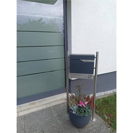 Metzler Standbriefkasten Anthrazit RAL 7016 hochwertiger Stahl | Siebert