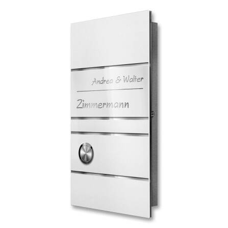 Metzler Sonnette sans fil blanc Gravure | Ava Slim