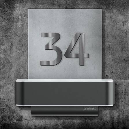 LED Hausnummernschild von Steinel | L820 | Anthrazit und Edelstahl | Sensor & Bluetooth