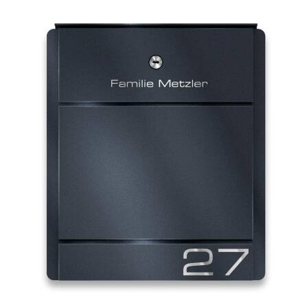 Metzler Briefkasten Anthrazit Gravur optional mit...