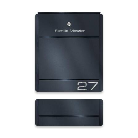 Metzler Briefkasten Anthrazit Gravur optional mit...