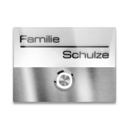 Metzler Campanello LED Bianco Acciaio Inossidabile Targa con Nome 3D | Sora