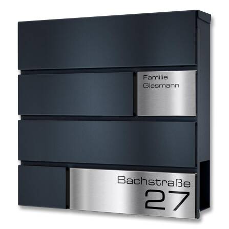 Metzler Briefkasten Design Anthrazit Edelstahl | G