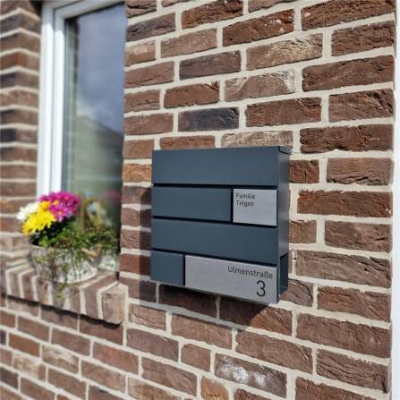Metzler Briefkasten Design Anthrazit Edelstahl | G