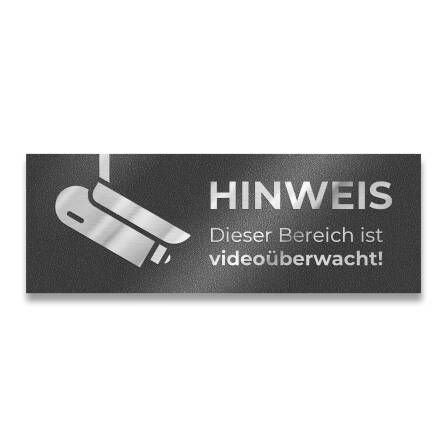 Hinweisschild - Dieser Bereich ist videoüberwacht - aus Edelstahl