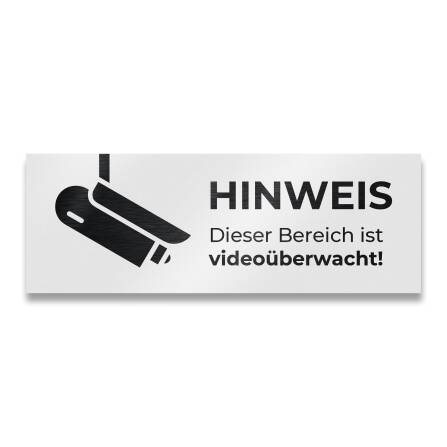 Hinweisschild - Dieser Bereich ist videoüberwacht - aus Edelstahl