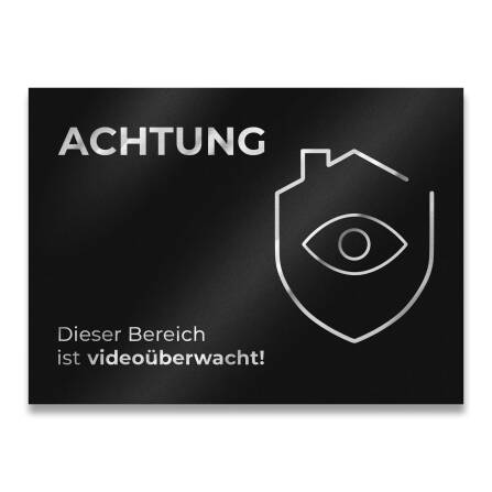 Hinweisschild - Achtung Dieser Bereich ist videoüberwacht - aus Edelstahl