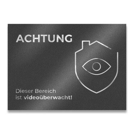 Hinweisschild - Achtung Dieser Bereich ist videoüberwacht - aus Edelstahl