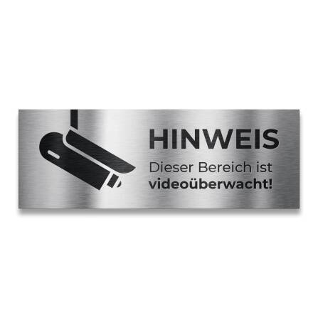 Metzler Hinweisschild Videoüberwachung Edelstahl
