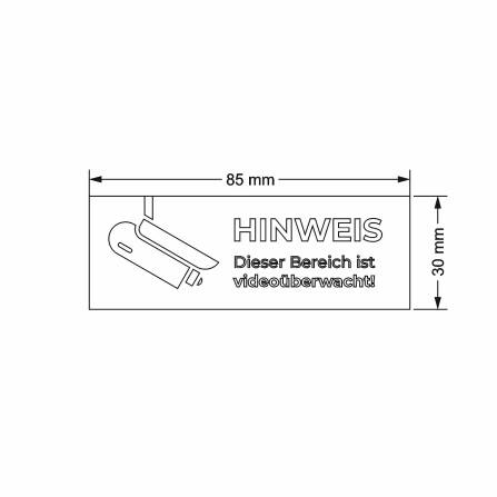 Metzler Cartello Segnaletico Videosorveglianza Acciaio Inox bianco RAL9016