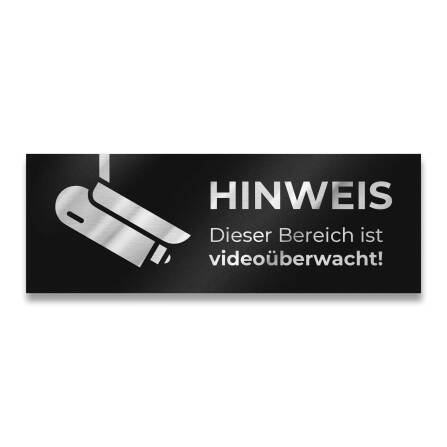 Metzler Hinweisschild Videoüberwachung Edelstahl...