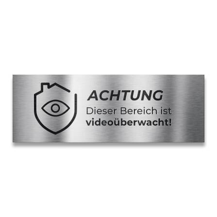 Hinweisschild aus Edelstahl Achtung Dieser Bereich ist...