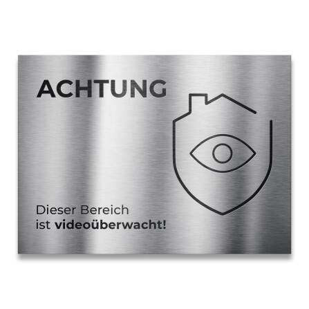 Hinweisschild aus Edelstahl 11 x 8 cm Achtung Dieser...