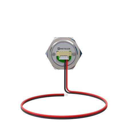 Metzler - Pulsante 19mm - IP67 IK10 - Acciaio inossidabile - Piatto - Collegamento a cavo