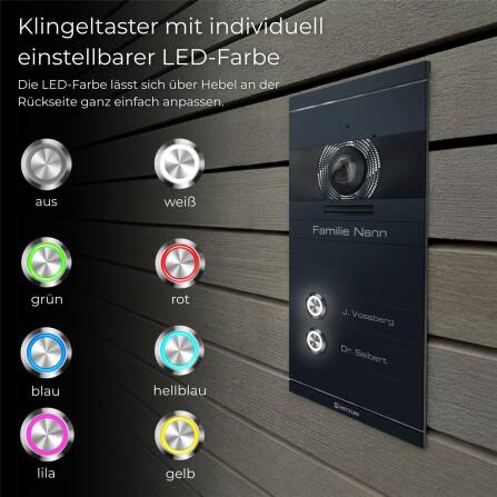 Metzler VDM10 2.0 Mehrfamilien Video-Türsprechanlage | 2 Klingeltaster | Colson