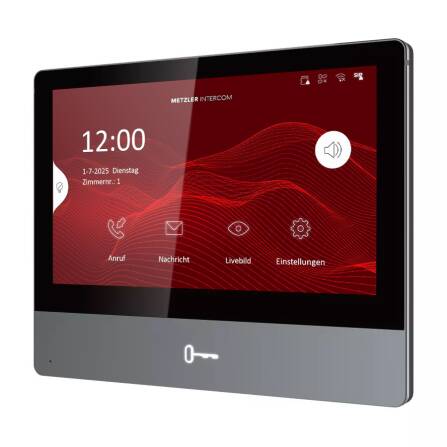 Metzler Intercom Innenstation Pro, 7 Zoll IPS Touchscreen, LAN PoE schwarz - grau