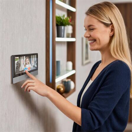 Metzler Intercom Innenstation Pro, 7 Zoll IPS Touchscreen, LAN PoE schwarz - grau