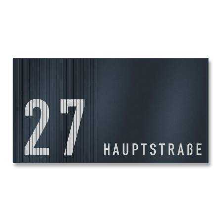 Hausnummernschild aus Edelstahl in Anthrazit mit...