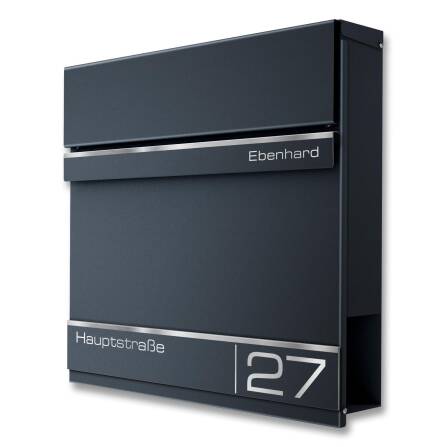 Metzler Briefkasten in RAL7016 Anthrazit Lasergravur |...