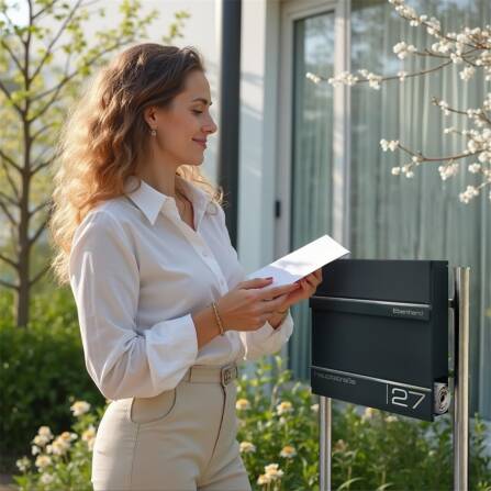 Metzler Boîte aux Lettres en RAL7016 Anthracite Gravure Laser Optionnelle | Hermann