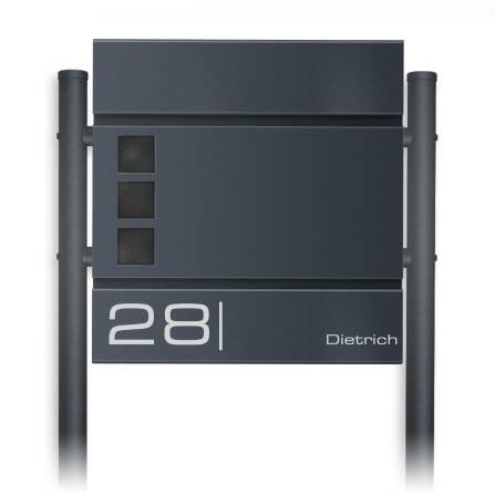Metzler Standbriefkasten Anthrazit Sichtfenster | Cube